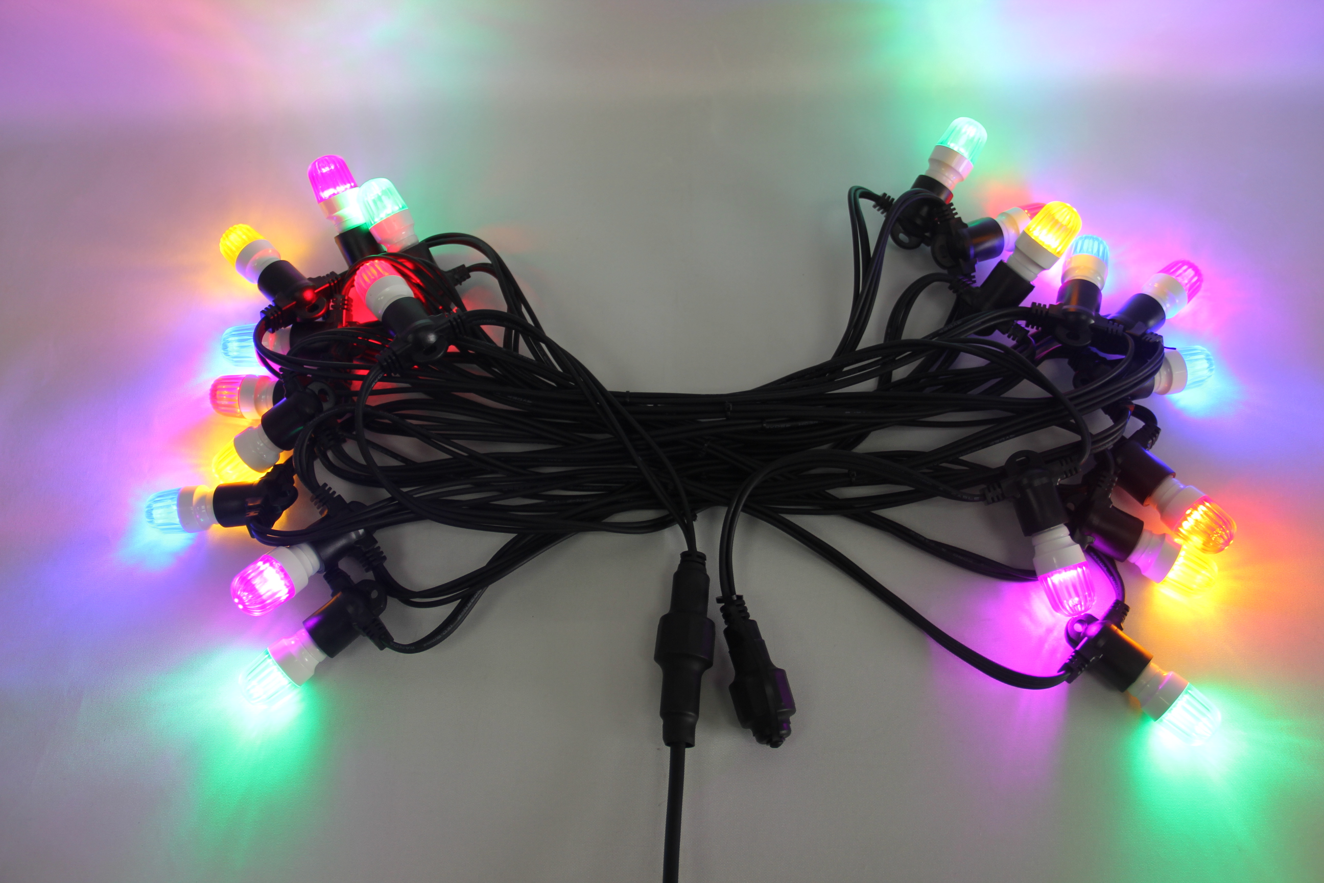 Outdoor connectable rubber cable 20 E14 prisma bulb string light